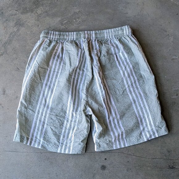 Massive Luxury Green White Striped Drawstring Shorts medium - Picture 6 of 6